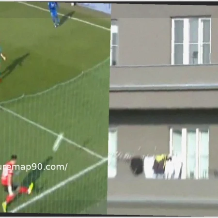 Goalkeeper’s Clearance Hits Nearby Building in Czech Republic