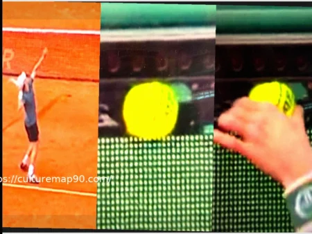 Невероятный удар Синнера завораживает публику: мяч застрял между барьерами!