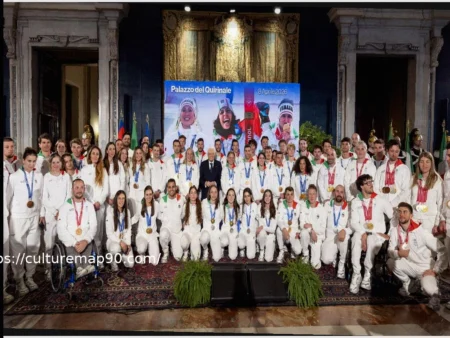 I campioni d’Italia celebrati da Mattarella al Quirinale. Tra battute e appoggi, Lollobrigida si diverte con Gravina e Goggia lancia Malagò per la FIGC.