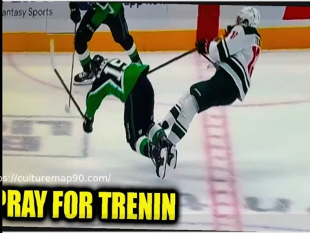 Яков Тренин, лидер НХЛ по силовым приемам, получил мощный силовой прием от Колина Блэквелла