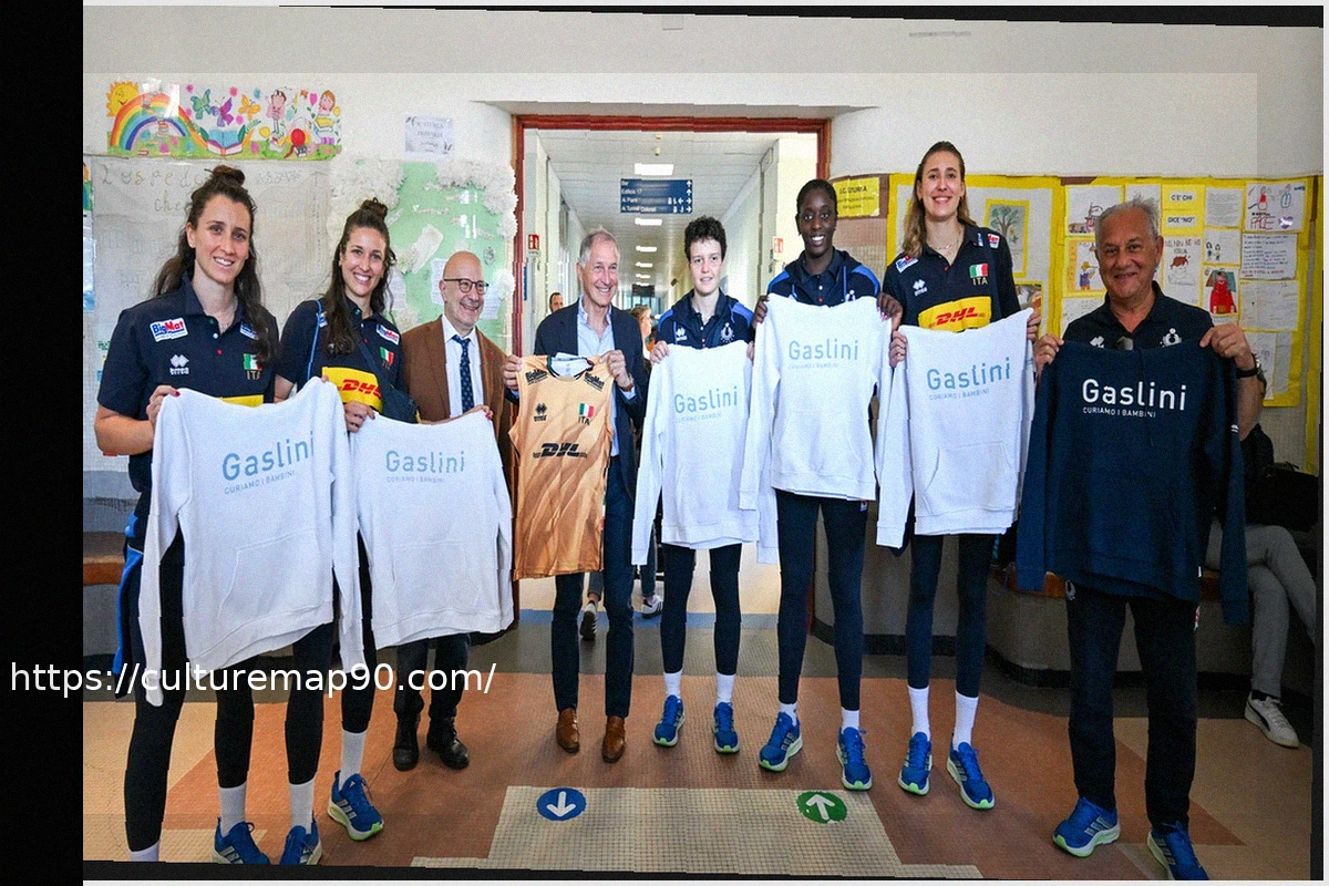 Preview Le azzurre di Velasco fra i pazienti del Gaslini
