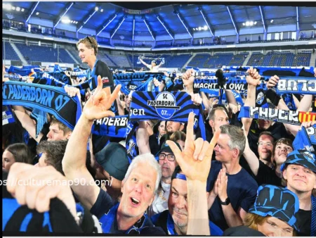 Paderborn Fans Celebrate Promotion On The Pitch