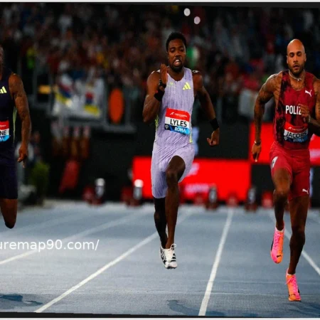 Lyles Dominates Jacobs at the Golden Gala with a Fantastic 9.88 at the Olympic Stadium